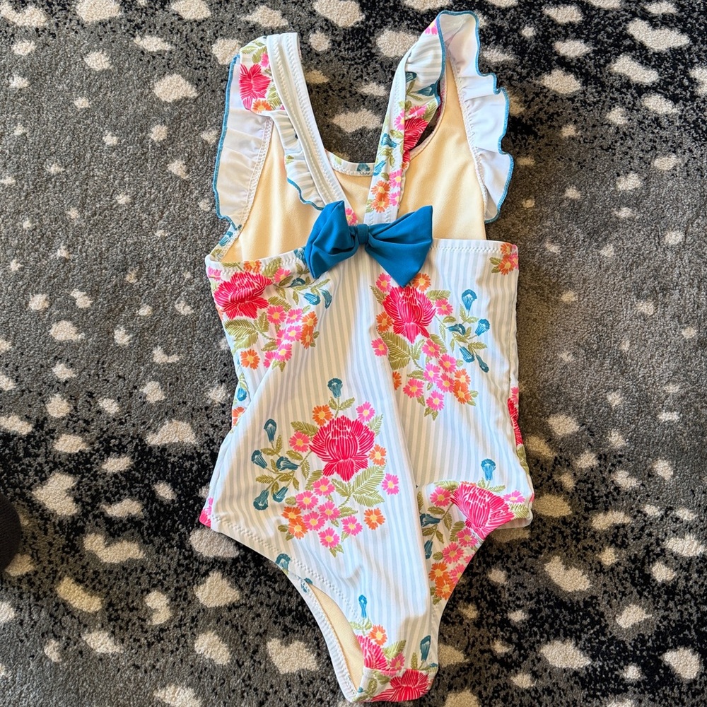 Pink Chicken Floral Ruffle Swimsuit - Picture 2 of 3